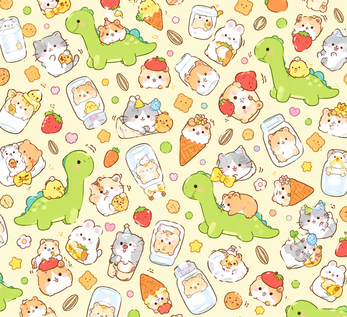 Vải in nhiệt họa tiết pastel